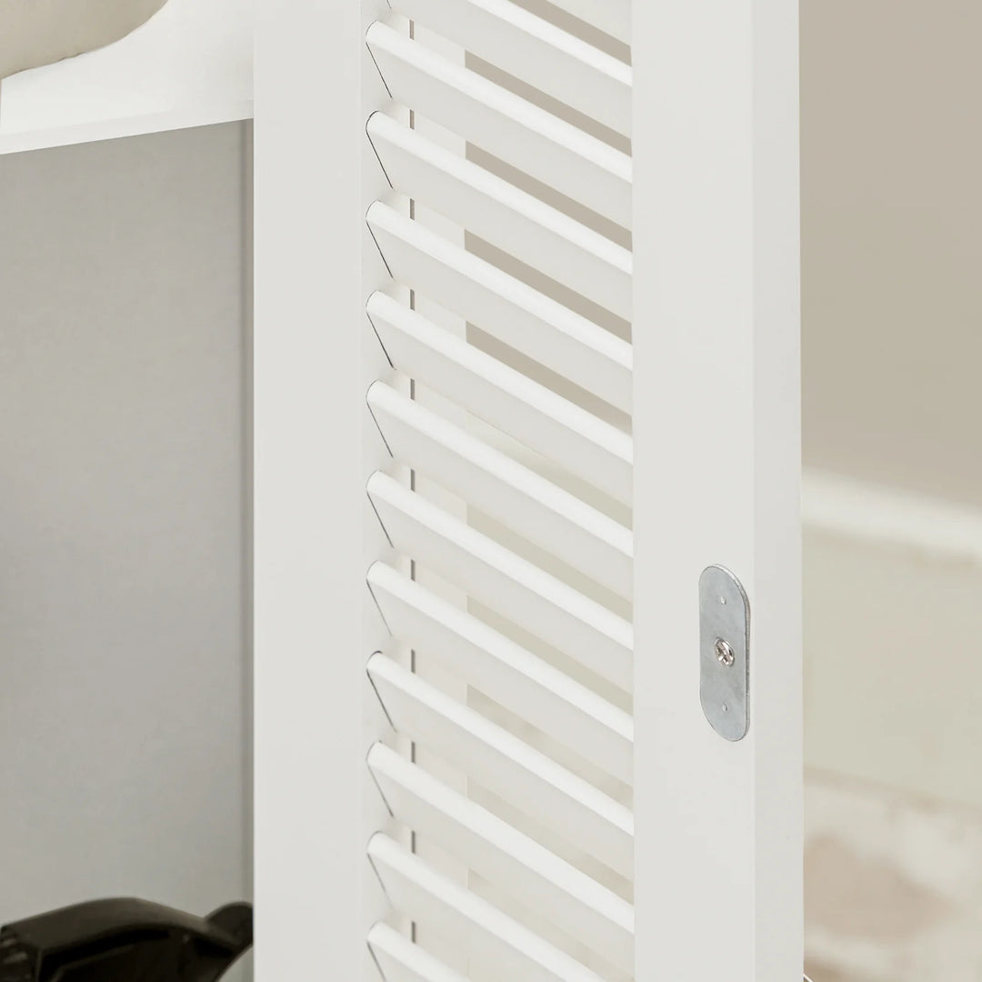 Badeværelsesskab med toiletpapirholder, skandi-look, B20 x D18 x H79 cm, hvid