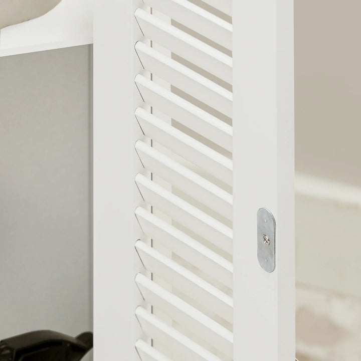 Badeværelsesskab med toiletpapirholder, skandi-look, B20 x D18 x H79 cm, hvid