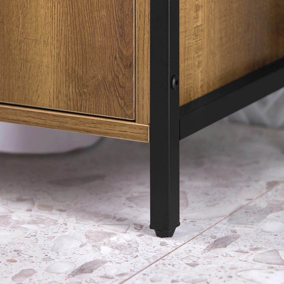 Underskab til badeværelset, retro-look, B60 x D30 x H60 cm, brun