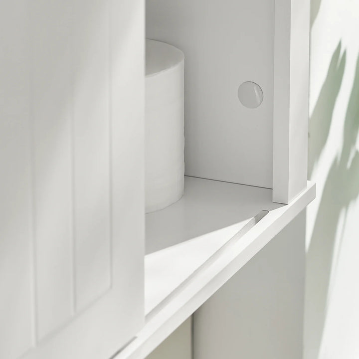 Minimalistisk og moderne vægskab til badeværelset, B68 x D20 x H48 cm, hvid