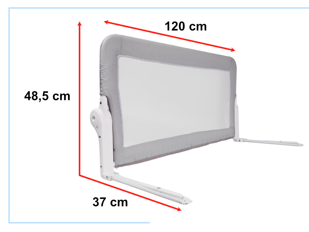 Sikkerhedslåge til seng 120 cm grå