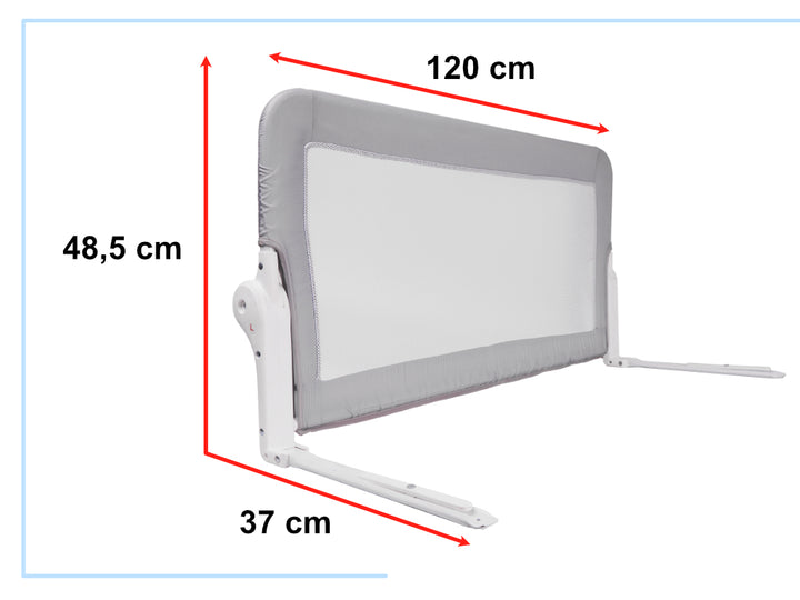 Sikkerhedslåge til seng 120 cm grå