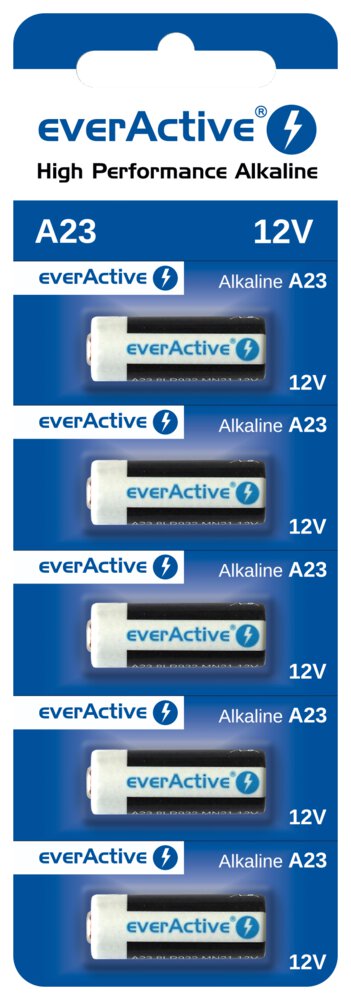 Batterier EverActive Alkaline 23A blisterpakning 5 stk.