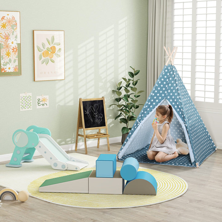 5-Delte skumbyggeklodser til børn, bløde byggeklodser til klatring, byggeklodser, bløde skumbyggeklodser, kæmpe byggeklodser, skumklodser, byggeklodssæt, legetøjsbyggeklodser til babyer og småbørn, flerfarvede.