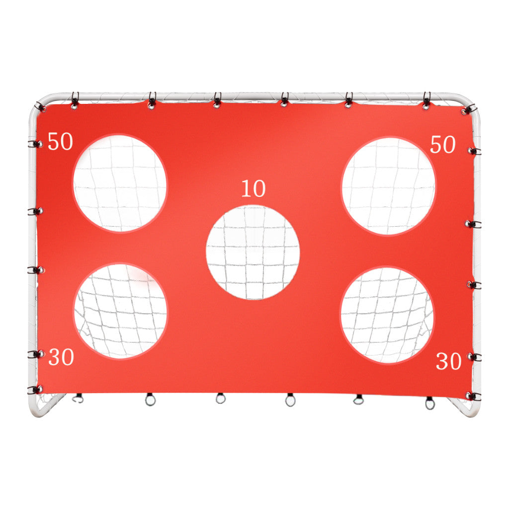 Børnefodboldtræningsmål 2-i-1 + præcisionsmåtte 215 x 153 x 76 cm