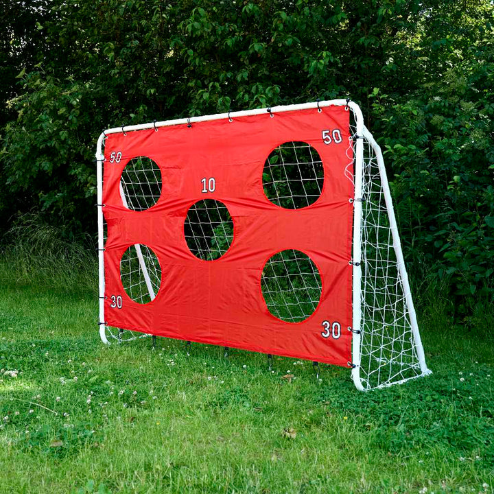 Børnefodboldtræningsmål 2-i-1 + præcisionsmåtte 215 x 153 x 76 cm
