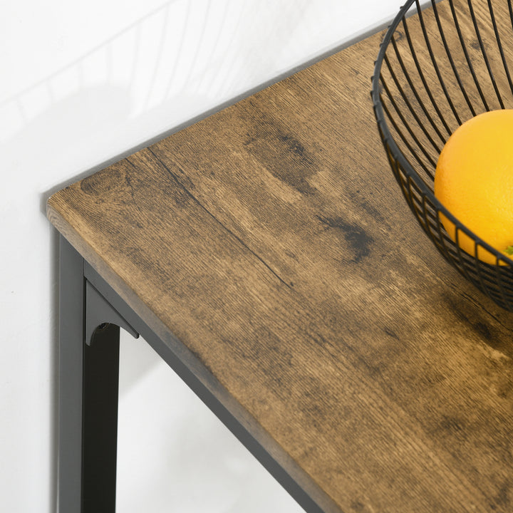 3-Delt barsæt, højt bord, 2 stole, mdf, metalstel, vandtæt, brun