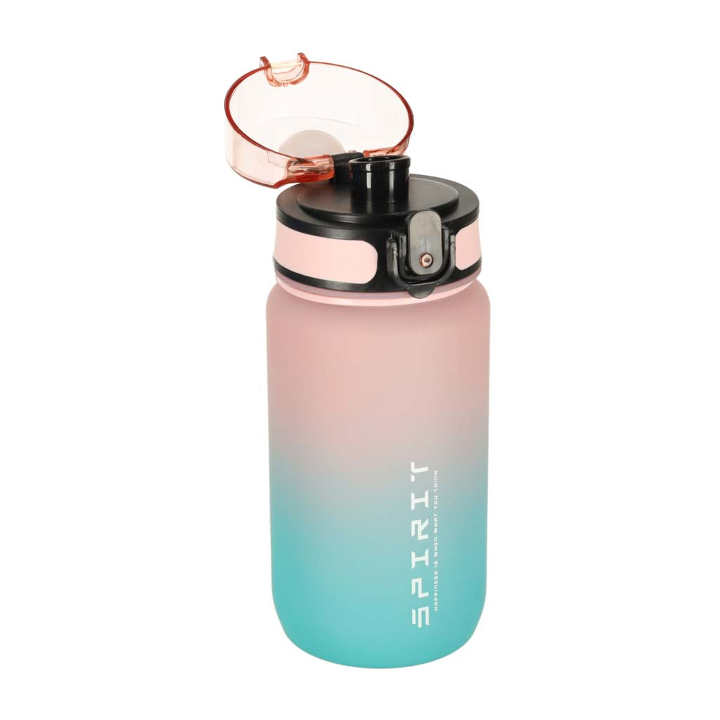 Vandflaske bidon med sugerørshåndtag sports 600ml pink-blå
