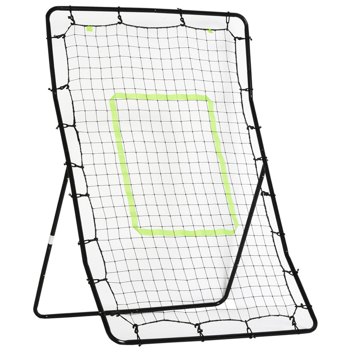 Rebounder til fodbold, reboundervæg, bærbar, med slagzone reboundnet kickback reboundvæg, fodboldmål til børn og unge, 75x126 cm, sort