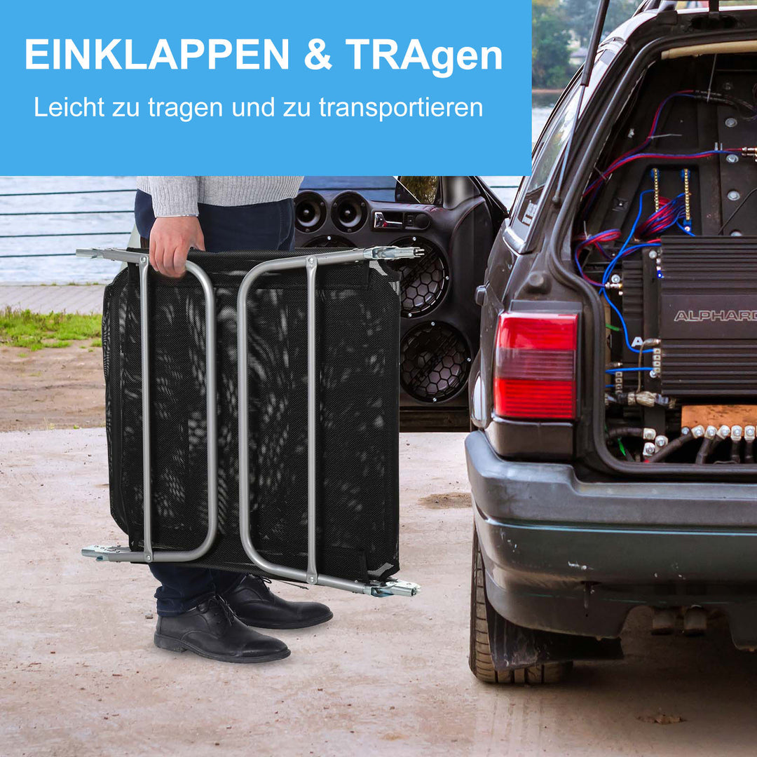 Sammenklappelig liggestol, havestol med nakkestøtte, justerbar liggestol med 5 positioner, campingstol, vægtkapacitet op til 120 kg, egnet til have, balkon og pool, 4 farver (sort)