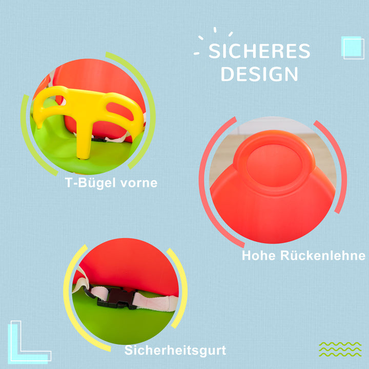 3-I-1 babygynge, sikkerhedssele, justerbare reb, til indendørs og udendørs brug, grøn, 48 x 34 x 180 cm