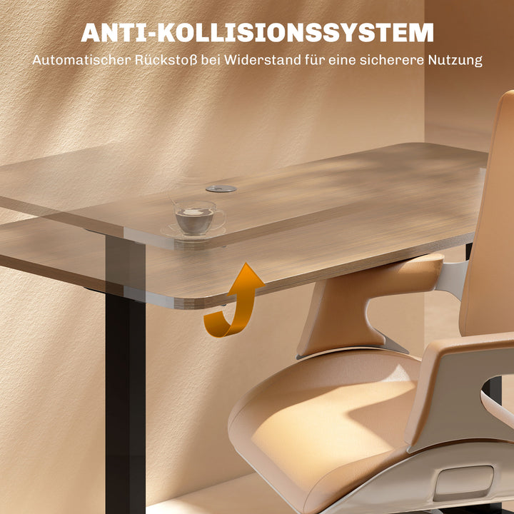 Elektrisk skrivebordsstel, højdejusterbart, med hukommelsesfunktion, stål, sort