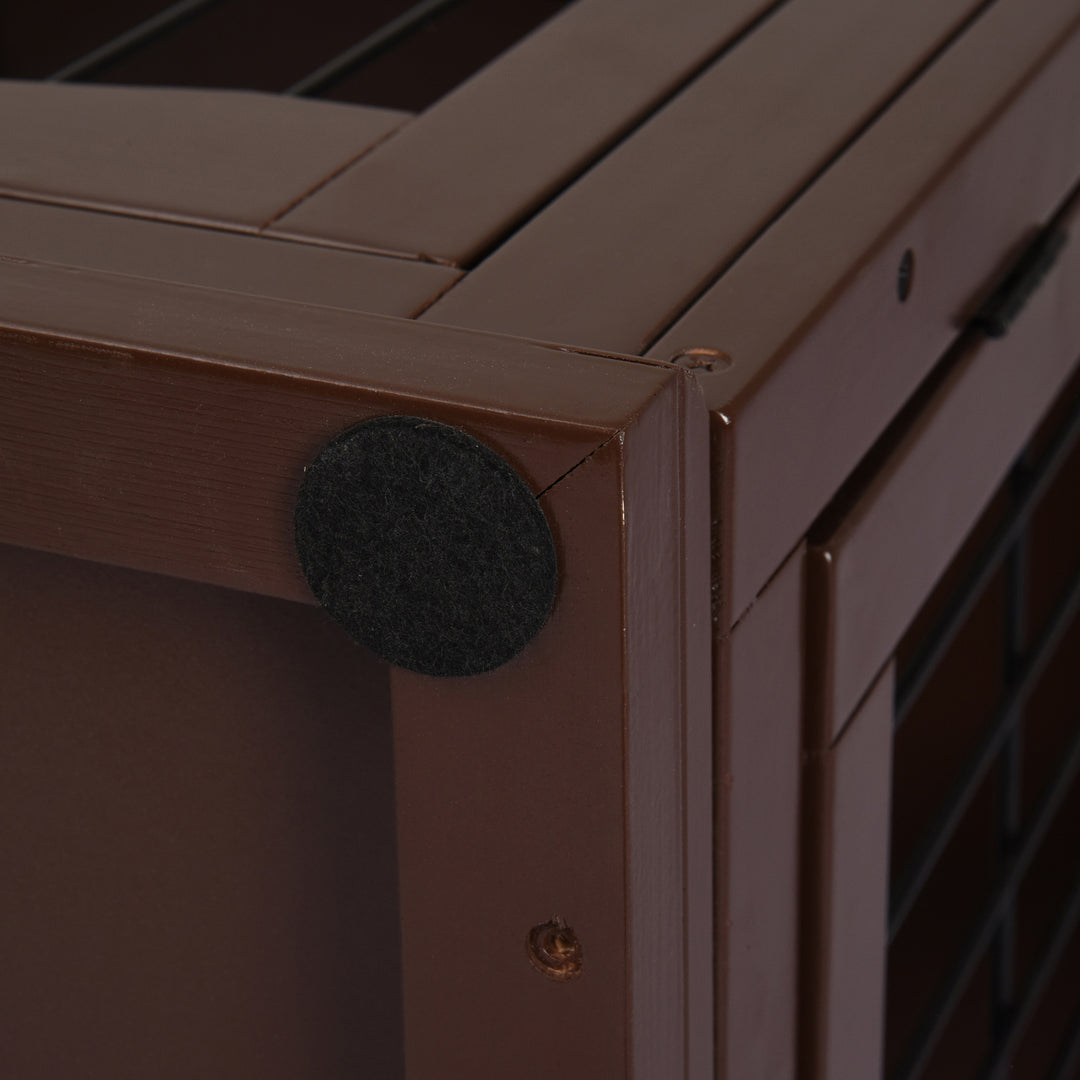 Hundebur, 2 indgange, aflåseligt, mdf og metal, 58,4 x 81,3 x 66 cm, sort