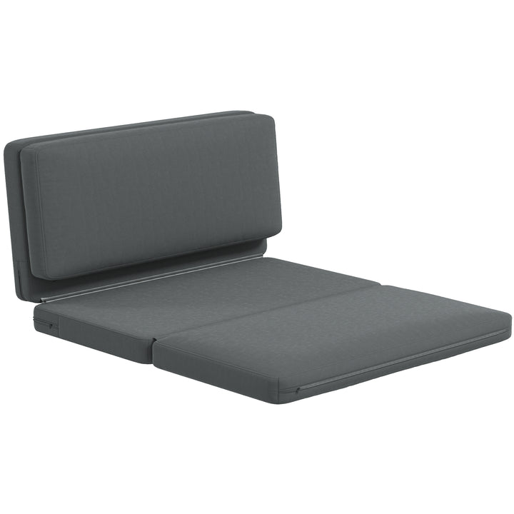 3-I-1 foldbar lænestol med gæstemadras, delbar, 138 cm bred, mørkegrå