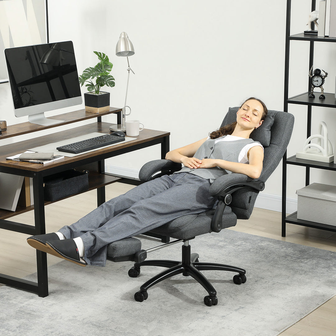 Vinsetto massagekontorstol, usb-interface, drejehjul, mørkegrå