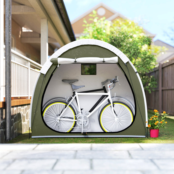 Cykeltelt til 2 cykler, cykelgarage med ventilation, UPF50+ vandtæt, 210D Oxford, 200 x 80 x 170 cm