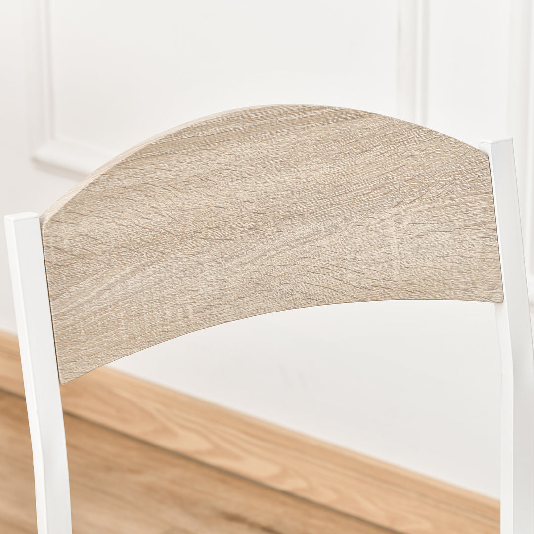 5-Delt spisebordssæt med 4 stole, pladsbesparende køkkenbordssæt, siddegruppe til spisestue, køkken, grå + hvid