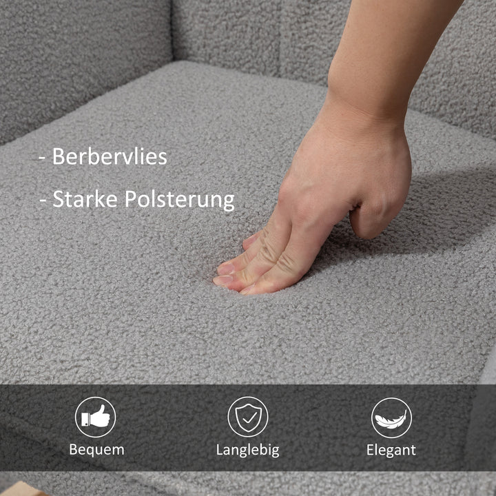 Retro gyngestol, massivt træ, gyngestol, 71 cm x 92 cm x 101 cm, lysegrå