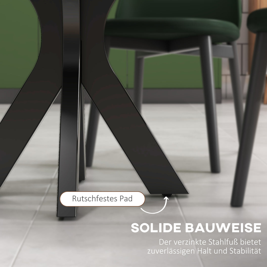 Barbord, rundt bord, hærdet glasplade, moderne design, 60 x 60 x 102 cm, sølv