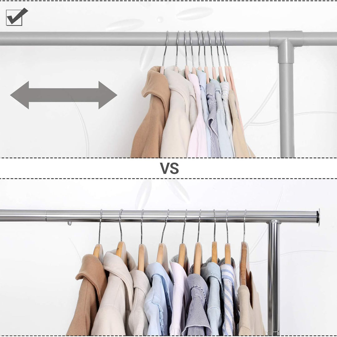 Fløjl, 50-pak, Skridsikre bøjler, 0,6 cm tykkelse, Pladsbesparende, 360° drejelige kroge, 43,5 cm lange, Lyserød