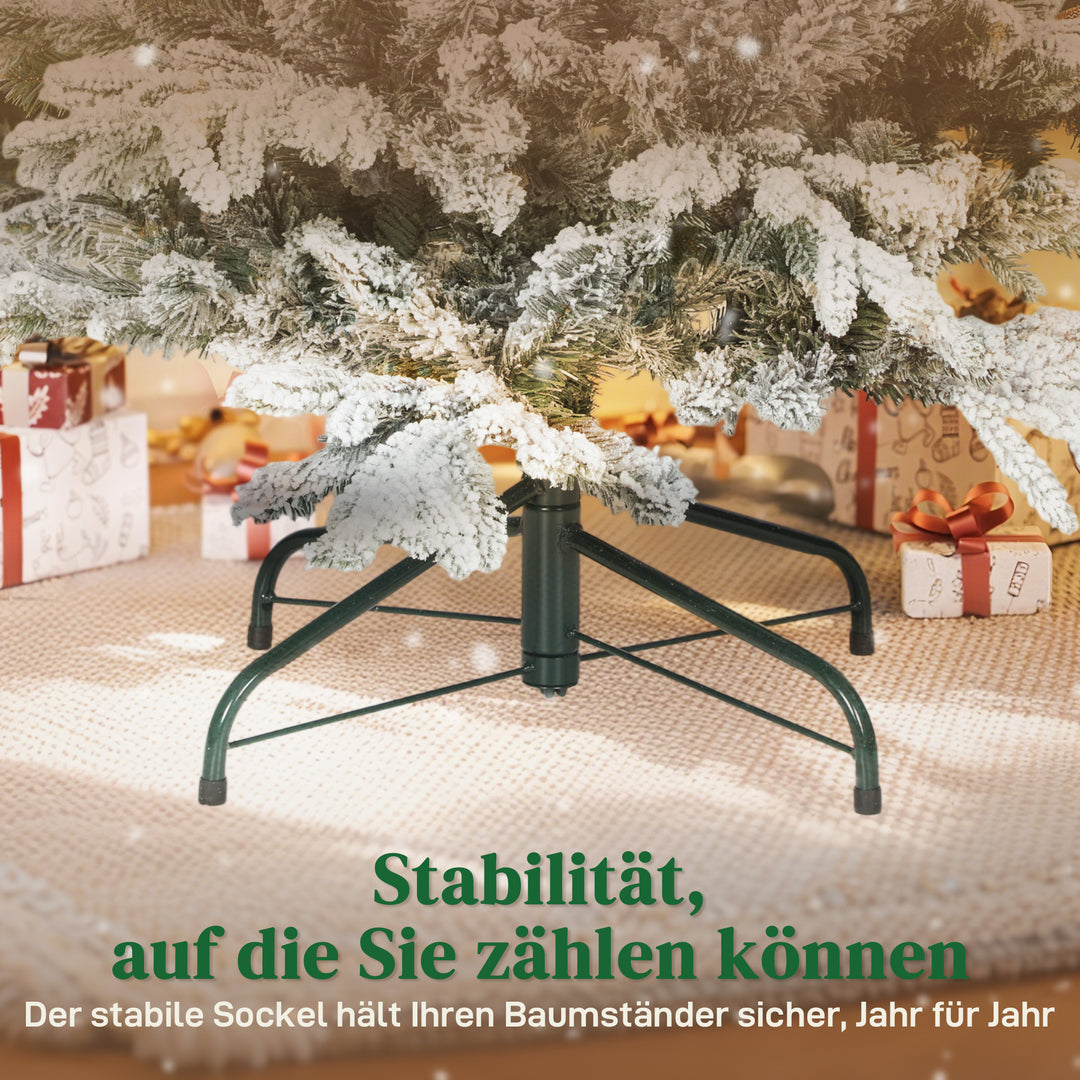 Kunstigt juletræ, 150 cm juletræ med sne, 1162 grene, foldbar metalfod