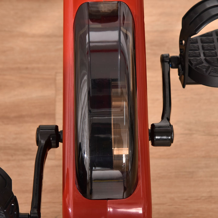 Motionscykel med magnetisk modstand, 8 niveauer, højdejusterbar, lcd-display, rød + hvid