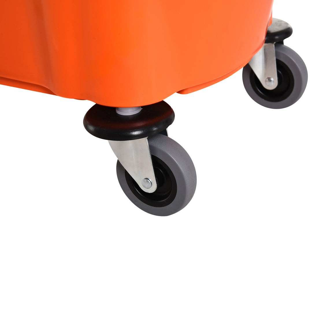 Rengøringsvogn 36 liter mobil spand rengøringsspand moppevogn med vridemaskine, orange, 54 x 41 x 91,5 cm