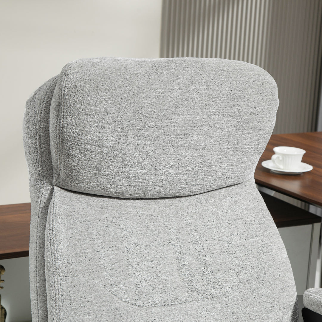 Kontorstol, skrivebordsstol, drejelig, gyngefunktion, højdejusterbar, lysegrå