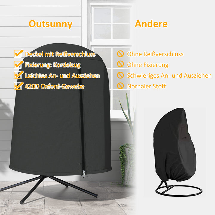 Beskyttelsesbetræk til hængestole, vandtæt, støvtæt, polyester, Ø128 x 190 cm, sort