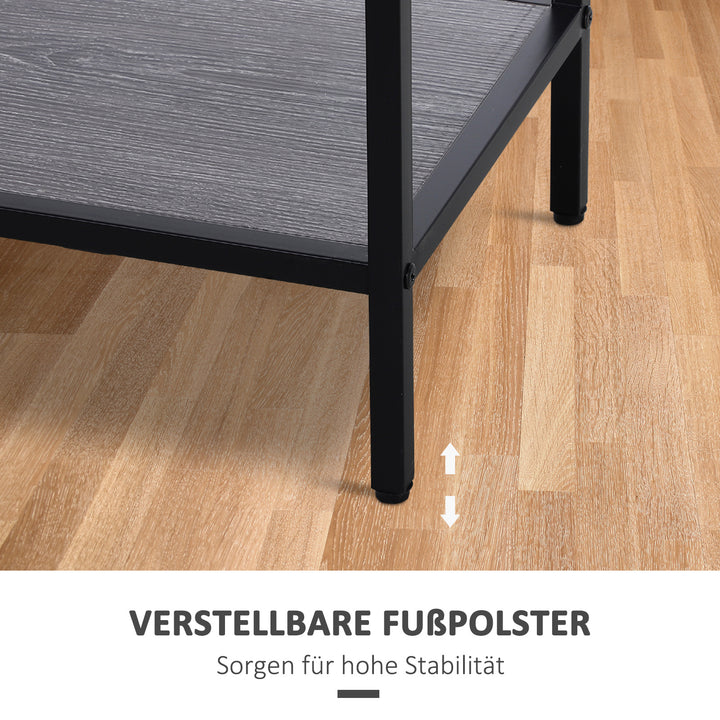 Konsolbord entrébord sidebord 2 skuffer underhylde stålgrå 120 x 30 x 81,5 cm