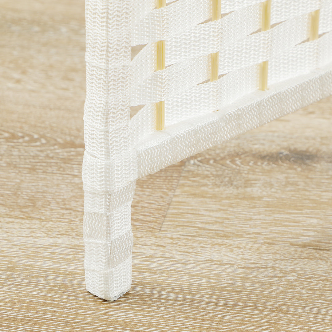 6-Panels rumdeler, foldbar skærm, skærm til stue, soveværelse, hjemmekontor, hvid