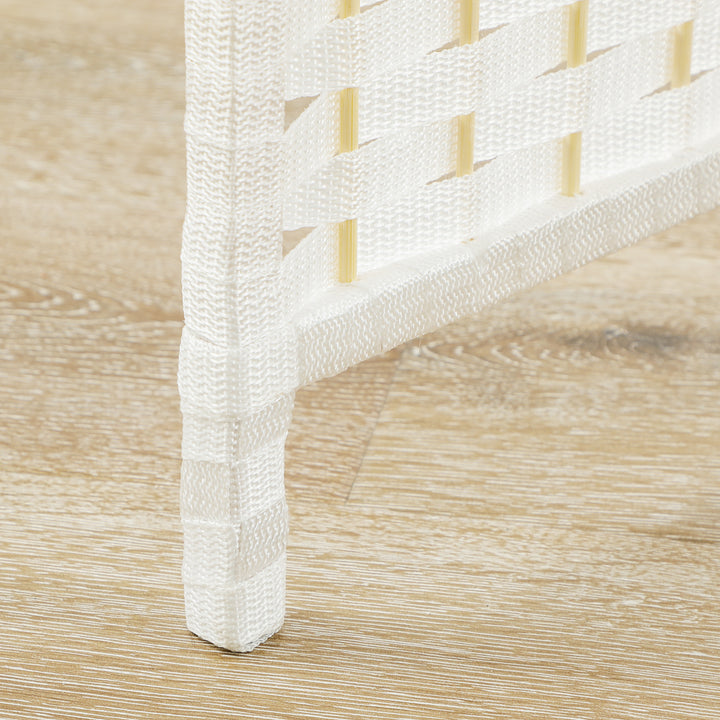 6-Panels rumdeler, foldbar skærm, skærm til stue, soveværelse, hjemmekontor, hvid