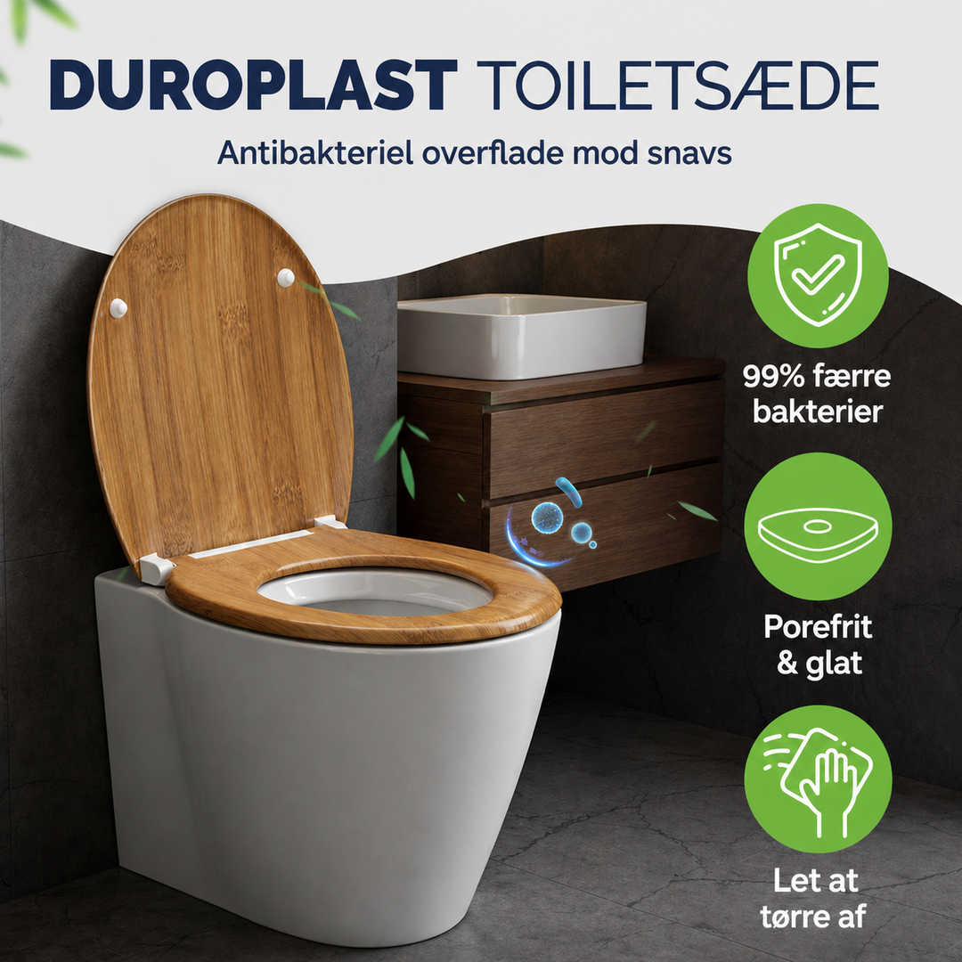 Soft close toiletsæde, naturfarvet-brun
