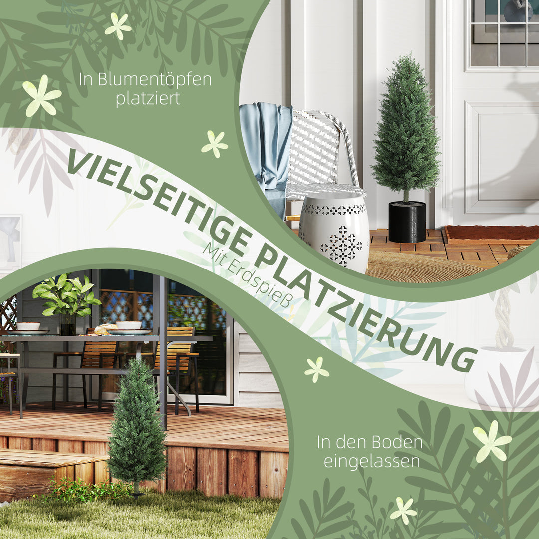 Sæt med 2 kunstige planter, kunstige cypresser med 831 blade hver, alsidige, grønne