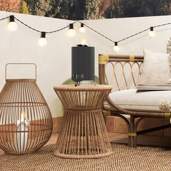 Bålfad 16x25cm lavet af rustfrit stål bålfad med poker røgfri bålfade grå