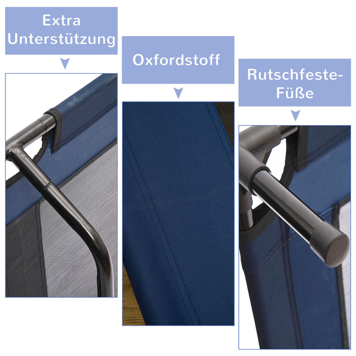 Hundeseng udendørs katteseng kæledyrsseng soveplads metal 600d oxfordstof blå 91,5 x 76,2 x 18 cm