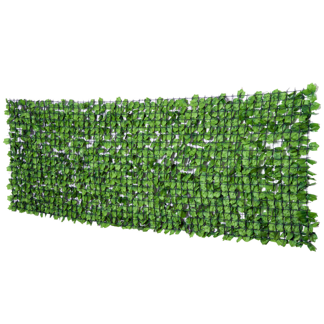 Kunstig hækskærm, UV-beskyttet, skærmgitter med blade, hækhegn, 300 x 100 cm, grøn