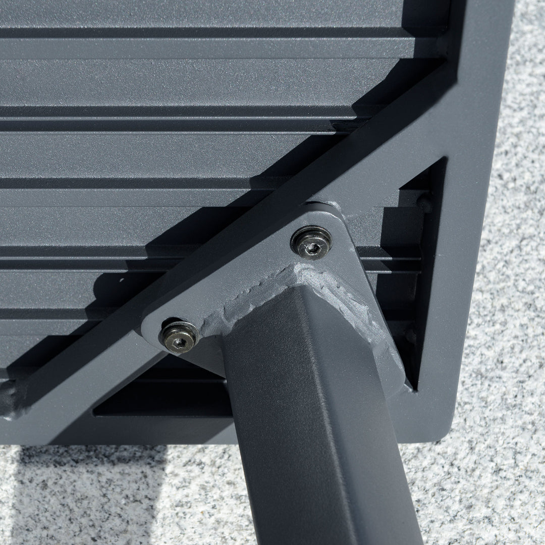 Havemøbelsæt til 4 personer, sofa, lænestol, sidebord, polyrattan, aluminium, grå