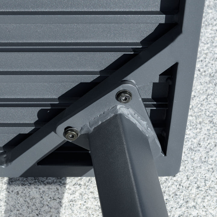 Havemøbelsæt til 4 personer, sofa, lænestol, sidebord, polyrattan, aluminium, grå