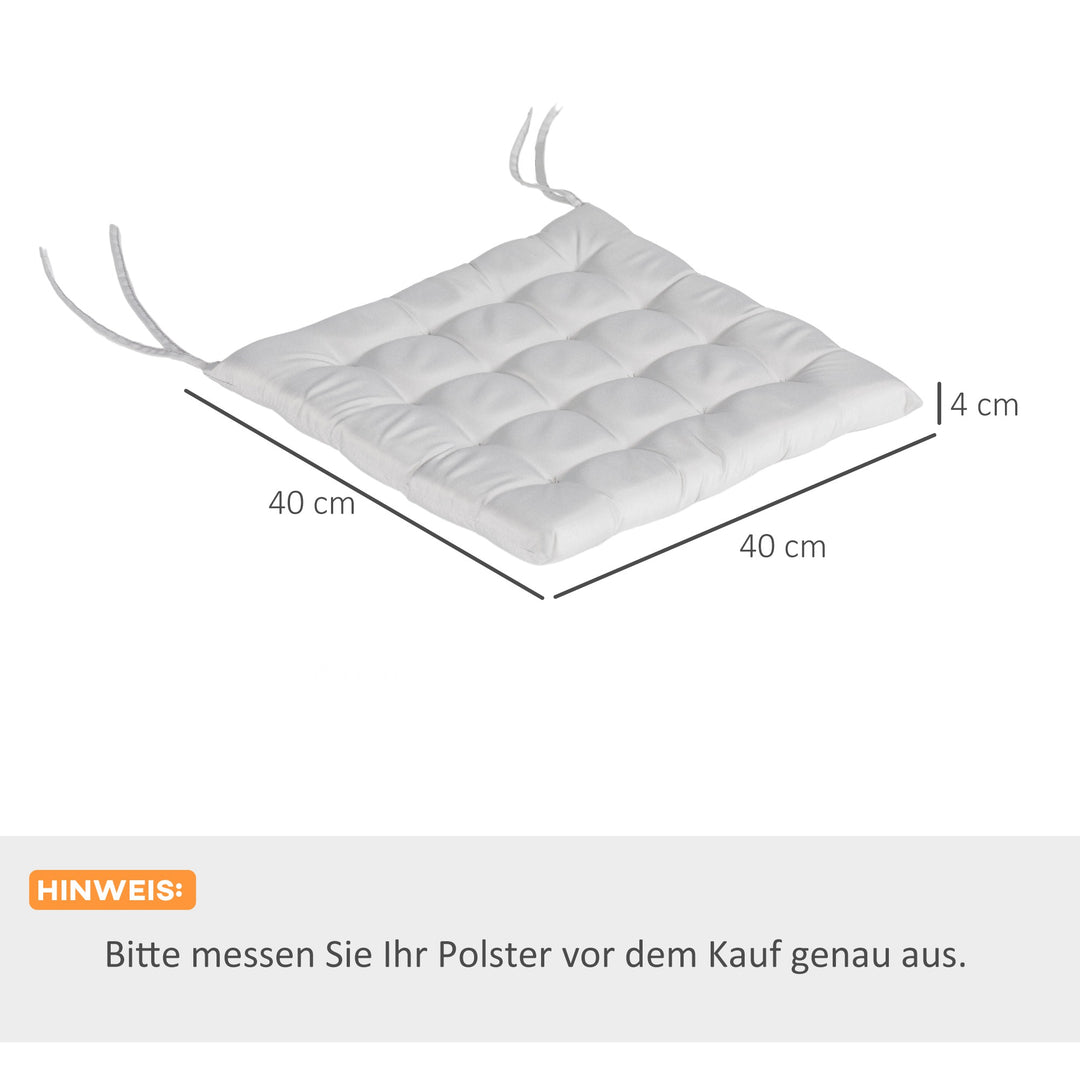 Havepude til siddepladser, med quiltning, 40 x 40 x 4 cm, lysegrå