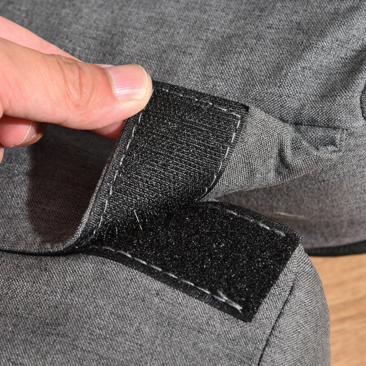 Lænestol, polstret lænestol med sengefunktion, 5-vejs justerbar, mørkegrå