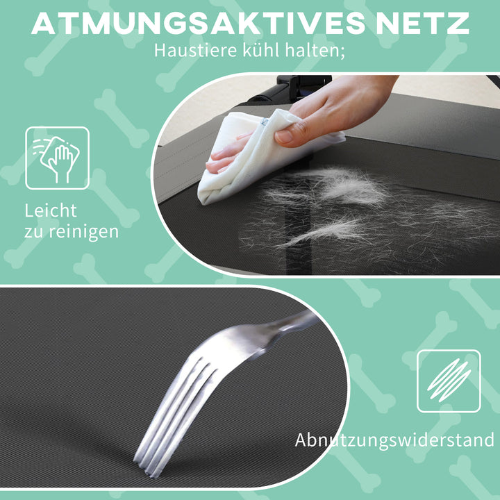 Hundeseng med tag, åndbar, vandafvisende, op til 20 kg, 76 x 61 x 69,5 cm, lysegrå