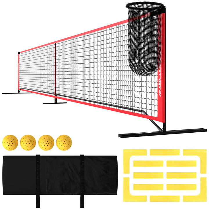 Bærbart sæt med pickleballnet, 6,7 m pickleballsystem med net