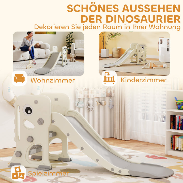 3-i-1 børnerutsjebane med klatrestativ, basketballkurv, bold, foldbar indendørs småbørnsrutsjebane til børn 2-5 år