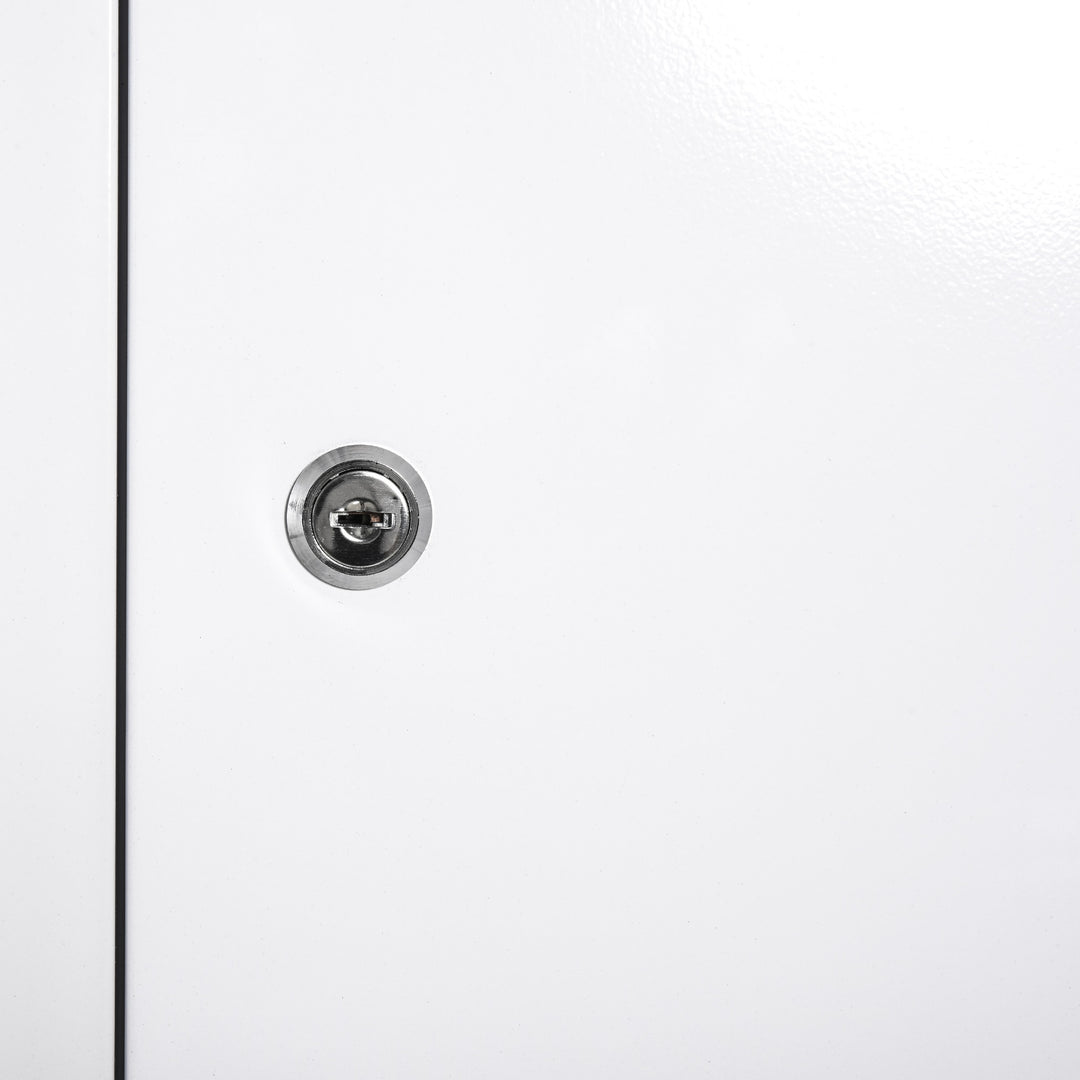 Kleankin medicinskab til medicinopbevaring, aflåseligt metalmedicinskab med 3 rum, førstehjælpsskab, 40 x 18 x 60 cm, hvid