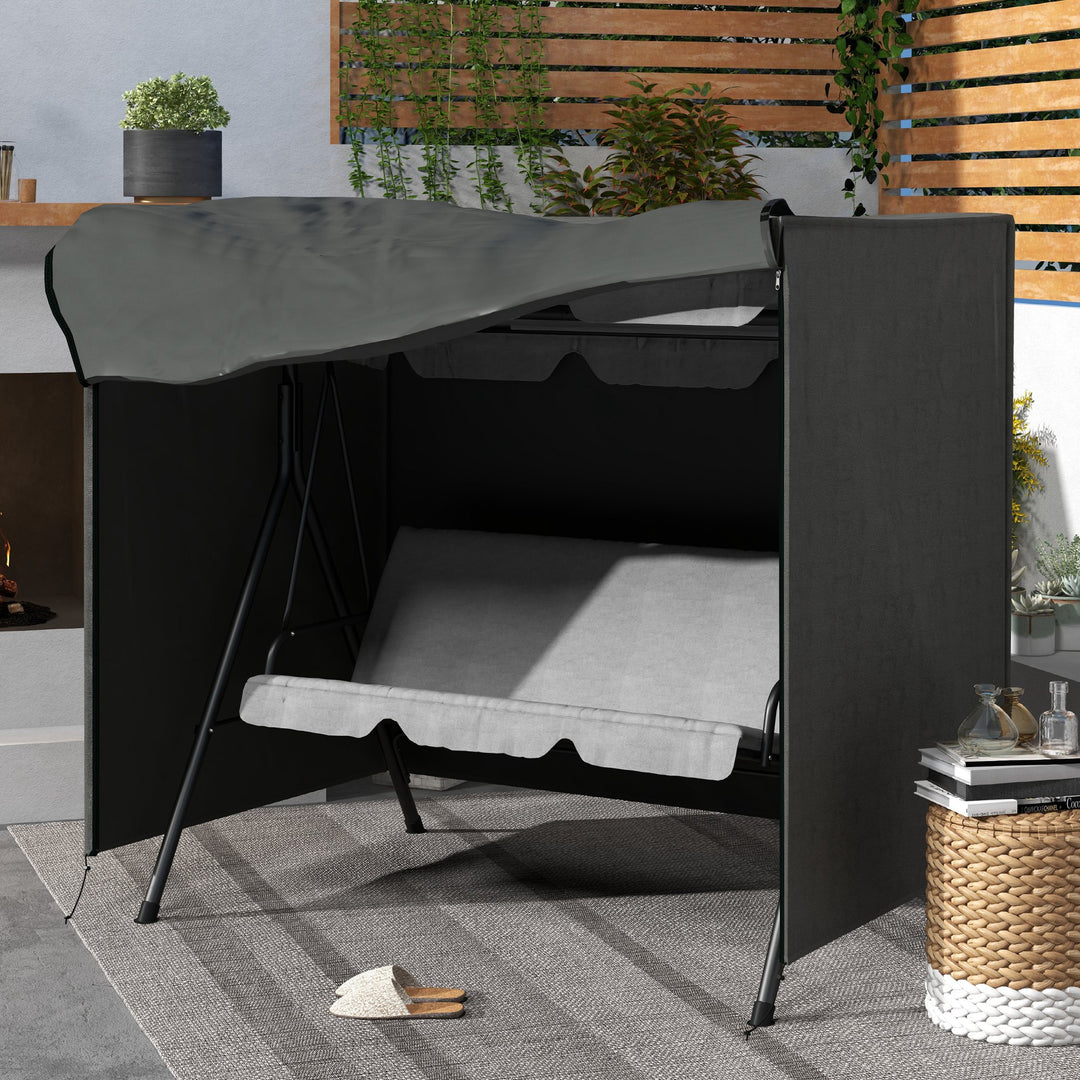 Havegyngeovertræk, beskyttelsesovertræk til verandagynge, vandtæt overtræk, 177 x 114 x 152 cm, grå