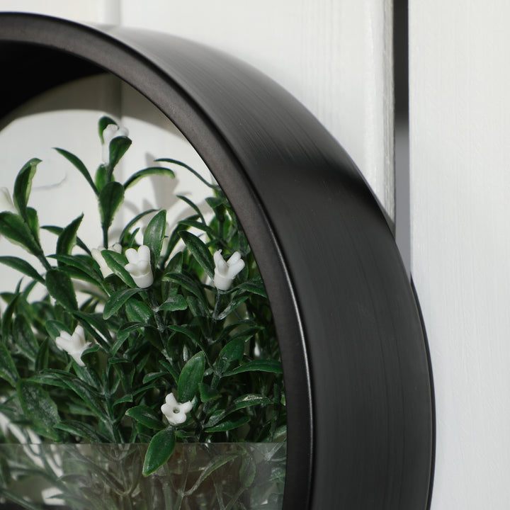 Vægplantekar, sæt med 3, stabelbare, stål+akryl, sort