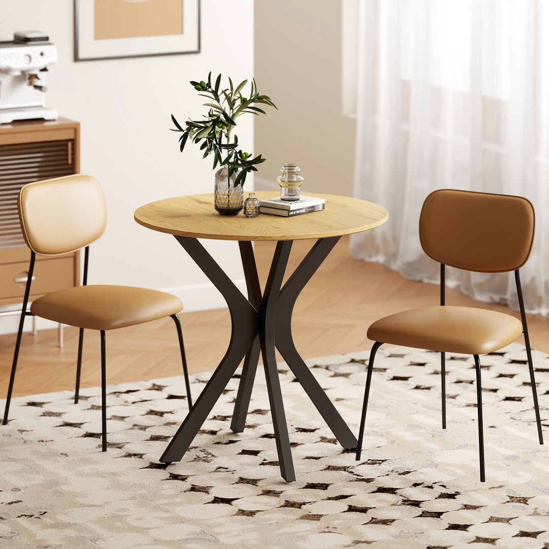 Spisebord, køkkenbord, rundt bord, moderne design, 78 cm x 78 cm x 75 cm, naturtræ