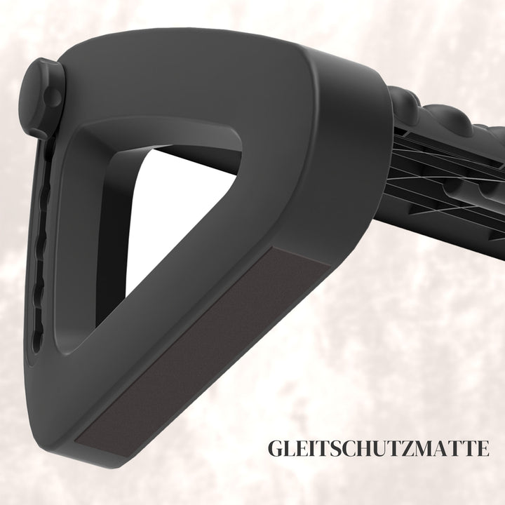 Skrivebordsfodstøtte, højdejusterbar fodskammel med massageoverflade og hjul, plastik, sort