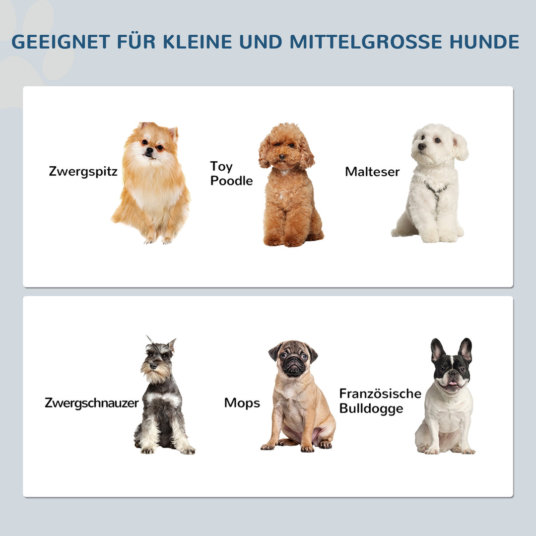 Foderstation til hunde, skridsikker, 44x24x15cm, grå, 0,9l pr. skål